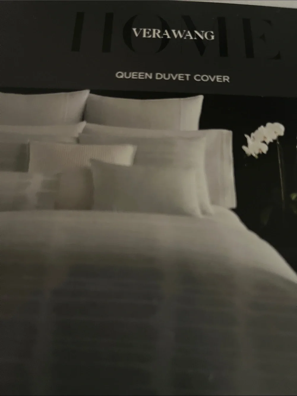 Queen duvet cover cotton new Vera Wang aqua 88” x 92”